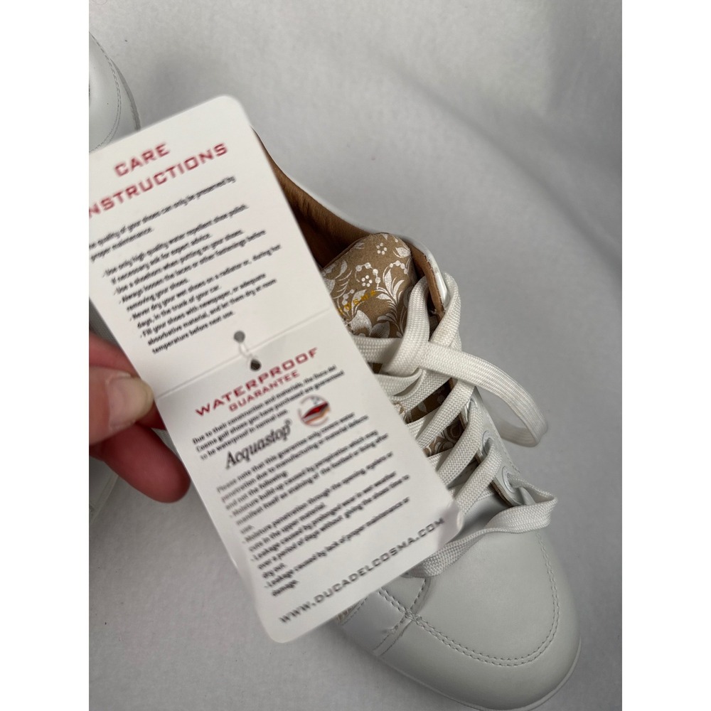Duca del Cosma Women White Tan Floral Waterproof Golf Shoes Sneakers Size 37 6.5 - Picture 7 of 11